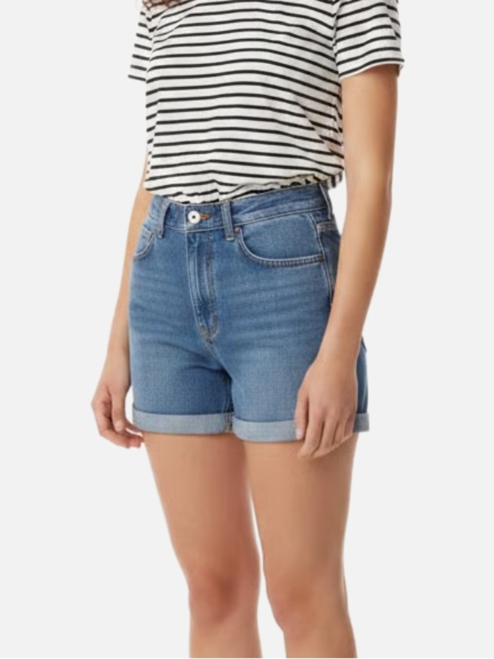 American Eagle Outfitters Blue Denim High-Rise Shorts